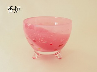 かわいい仏具　ピンク　送料無料　ガラス仏具