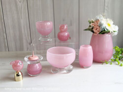 ピンクの仏具　仏具セット　仏具　ブヒ　フレンチブルドック　ガラス仏具　仏具セット　かわいい　オーダー　手作り
