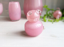 ガラス骨壺　ブヒ　かわいい　おしゃれ　ペットロス　手作り　オーダー　ピンク　ペット用