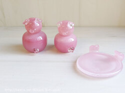 ガラスの骨壺　かわいい　おしゃれ　オーダー　手作り　ブヒ　フレンチブルドッグ