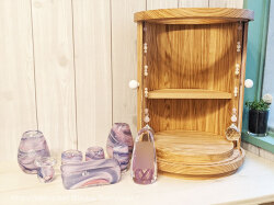 紫の仏具セット　おしゃれな仏具　ガラス仏具　お位牌とのセット　紫の位牌　ガラス位牌　かっこいい位牌