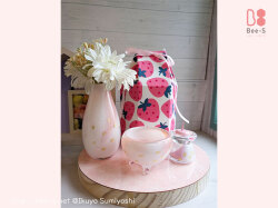 ピンクのかわいい仏具セット　ガラス仏具の店Bee-S　制作事例　口コミ