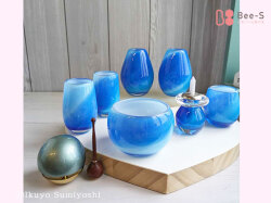 ブルーの仏具セット　海のイメージ　空のイメージ　ブルーのグラデーション　仏具セット　仏具小物　手元供養品
