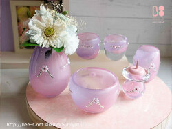 ピンクと紫　仏具セット　ゆめかわいい　スワロ付き　赤ちゃんの仏具セット　仏具小物　きれいな仏具