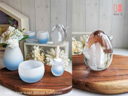 水色のかわいい仏具セット　天使の羽のお位牌　盆ランプ　新盆をかわいく飾る仏具セット