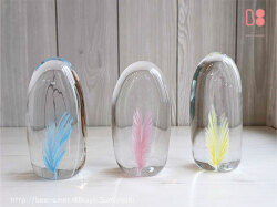 ガラス位牌　黄色、ピンク、水色　色違いがかわいいガラスの位牌　天使ママからのご依頼