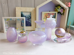 ピンクと紫のゆめかわいい仏具セット　かわいい仏具　オーダー仏具　女の子の仏具　スワロ付きプリンセスみたい