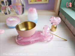 たまゆらりん　ガラスの台、ガラスのりん棒　オリジナル仏具小物　Bee-S