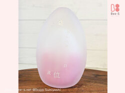 かわいい位牌　すりガラスで優しい雰囲気　オーダーお位牌　ピンクの位牌