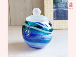 ガラスの骨壺　かわいい骨壺　ブルーの骨壺　赤ちゃん骨壺　こどもの骨壺　かっこいい骨壺　仏具小物