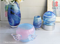 可愛い仏具　おしゃれな仏具セット　ガラス　手作り　オーダー　オーダーメイド