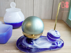 ガラスの骨壺　たまゆらりんのセット　ガラスのりん台、りん棒　かわいい骨壺