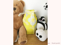 黄色の骨壺カバー　欧風　かわいい骨壺カバー　手作り