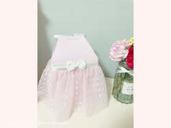 可愛い骨壺カバー　リメイク　ワンピース風　ピンクの骨壺カバー