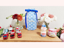 可愛い骨壺カバー　オーダー　水色　赤ちゃん骨壺カバー　