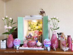 ピンク仏具　かわいい　こども　赤ちゃん　オーダー　供養　水子供養　グリーフ　胎児の仏具　ガラスの仏具　子どもの仏壇