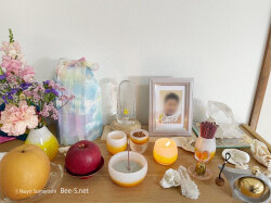 オレンジ仏具　かわいい　こども　赤ちゃん　オーダー　供養　水子供養　グリーフ　死産流産　誕生死　ガラスの仏具　子どもの仏壇