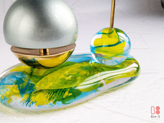 かわいいおりんのセット たまゆらりん ガラスの台 ガラスのりん棒 仏具小物