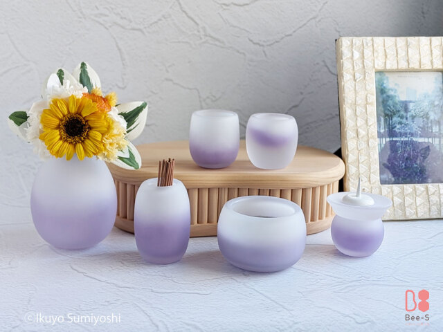 デザイン仏具 SEKIKA（ホワイト＆パープル）7点セット