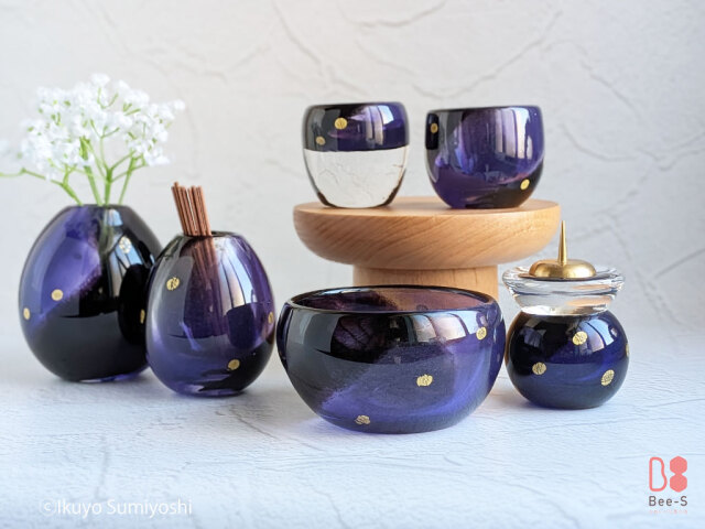 ミニ仏壇に最適なコンパクトサイズのガラス製仏具5点・6点セット