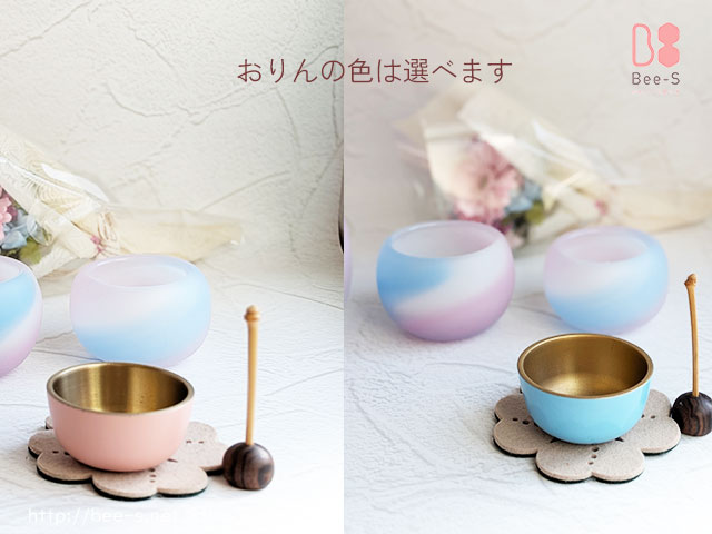 パステル調の綺麗なガラス仏具